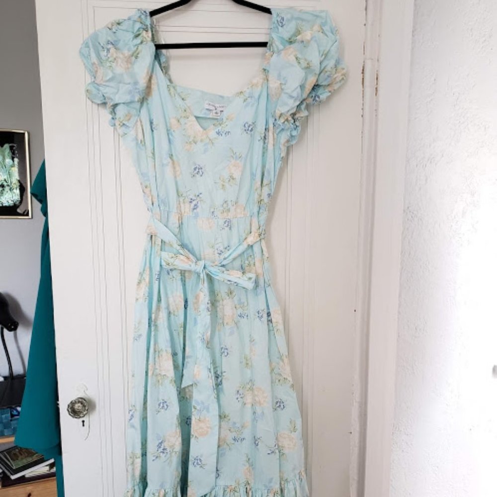 Light Blue Floral Maxi Dress Target LoveShackFancy